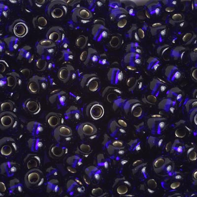 Czech Seed Beads 2/0 Color Lined Blue Shades