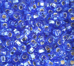 Czech Seed Beads 2/0 Color Lined Blue Shades