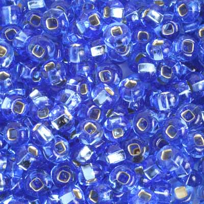 Czech Seed Beads 2/0 Color Lined Blue Shades