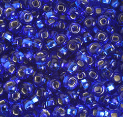 Czech Seed Beads 2/0 Color Lined Blue Shades