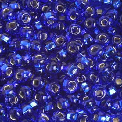 Czech Seed Beads 2/0 Color Lined Blue Shades