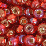 Czech Seed Beads 2/0 Color Lined Red/Pink Shades