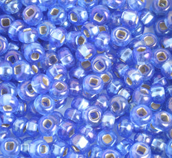 Czech Seed Beads 2/0 Color Lined Blue Shades