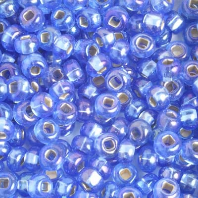 Czech Seed Beads 2/0 Color Lined Blue Shades