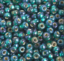 Czech Seed Beads 2/0 Color Lined Blue Shades