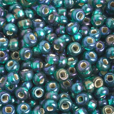 Czech Seed Beads 2/0 Color Lined Blue Shades
