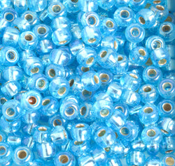 Czech Seed Beads 2/0 Color Lined Blue Shades