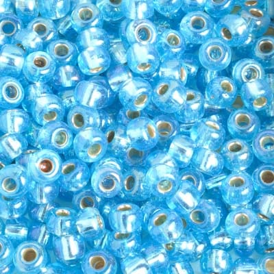 Czech Seed Beads 2/0 Color Lined Blue Shades
