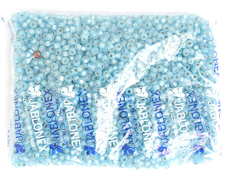 Czech Seed Beads 2/0 Color Lined Blue Shades