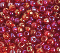 Czech Seed Beads 2/0 Transparent Orange/Red Shades