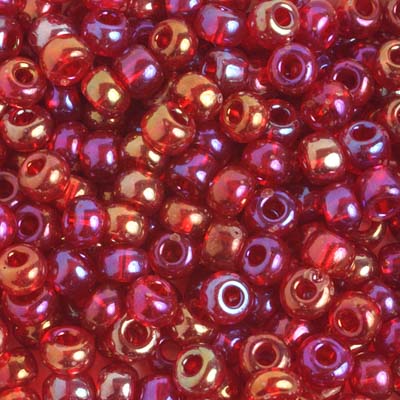 Czech Seed Beads 2/0 Transparent Orange/Red Shades