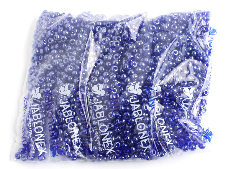 Czech Seed Beads 2/0 Transparent Blue Shades