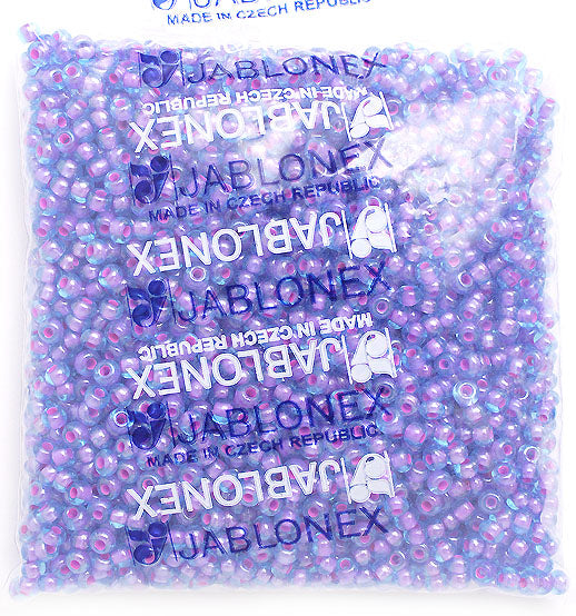 Czech Seed Beads 2/0 Color Lined Blue Shades