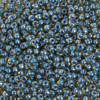 Czech Seed Beads 2/0 Color Lined Blue Shades