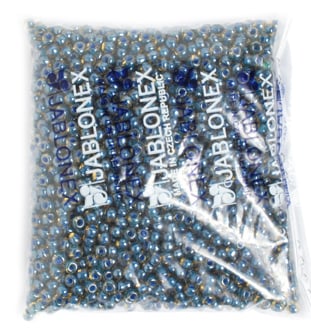 Czech Seed Beads 2/0 Color Lined Blue Shades