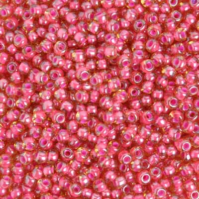 Czech Seed Beads 2/0 Color Lined Red/Pink Shades