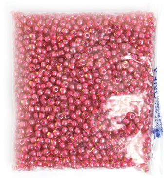 Czech Seed Beads 2/0 Color Lined Red/Pink Shades