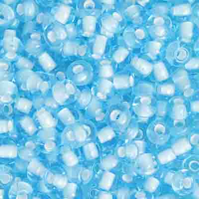 Czech Seed Beads 2/0 Color Lined Blue Shades