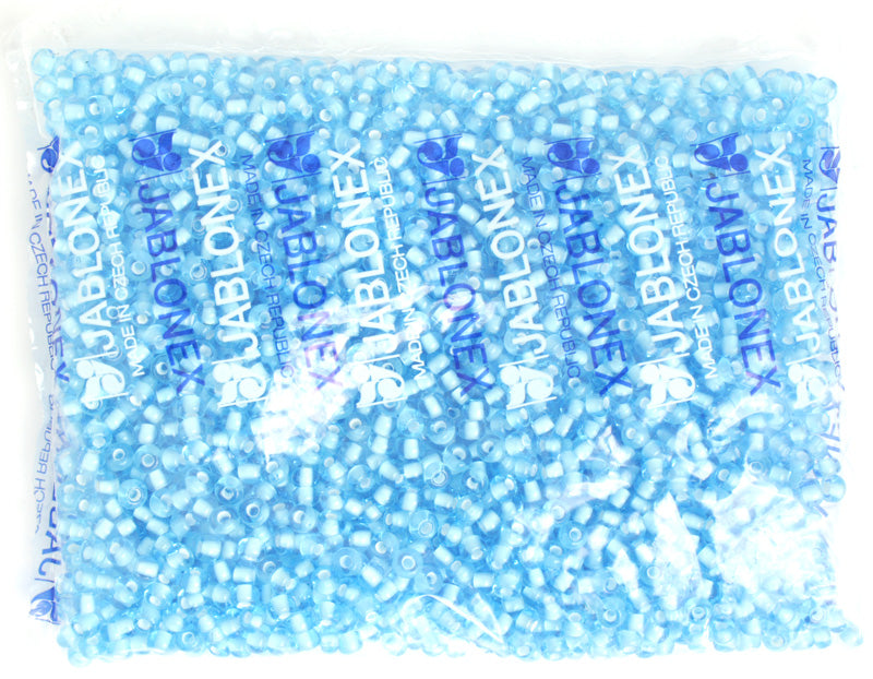 Czech Seed Beads 2/0 Color Lined Blue Shades