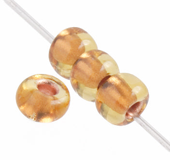 Czech Seed Beads 2/0 Color Lined Gold/Brown Shades