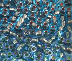 Czech Seed Beads 2/0 Color Lined Blue Shades