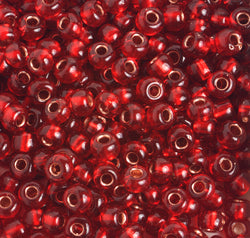 Czech Seed Beads 2/0 Color Lined Red/Pink Shades