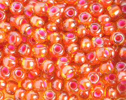 Czech Seed Beads 2/0 Color Lined Red/Pink Shades