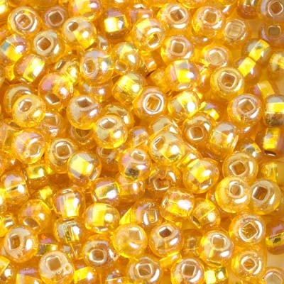 Czech Seed Beads 2/0 Color Lined Yellow/Orange Shades