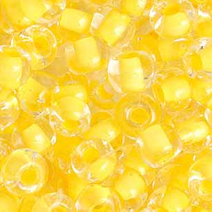 Czech Seed Beads 2/0 Color Lined Yellow/Orange Shades