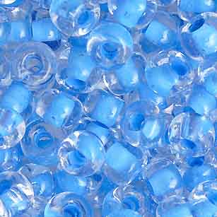 Czech Seed Beads 2/0 Color Lined Blue Shades