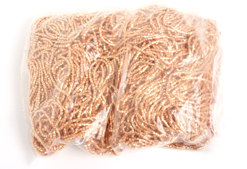 Czech Seed Beads 10/0 2-cut Metallic Strung