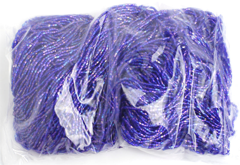 Czech Seed Beads 10/0 2-cut Transparent Aurora Borealis Strung