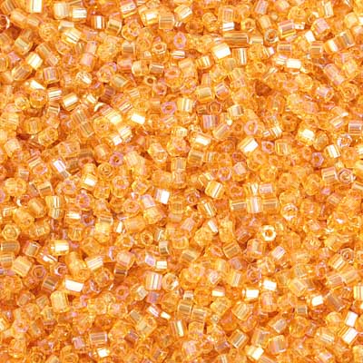 Czech Seed Beads 10/0 2-cut Transparent Aurora Borealis Strung