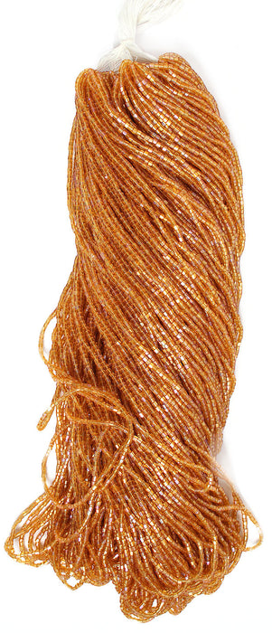 Czech Seed Beads 10/0 2-cut Transparent Aurora Borealis Strung