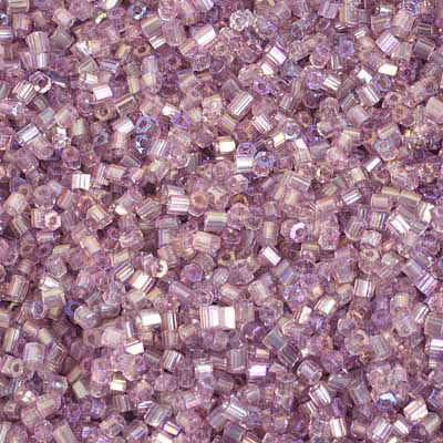 Czech Seed Beads 10/0 2-cut Transparent Aurora Borealis Strung