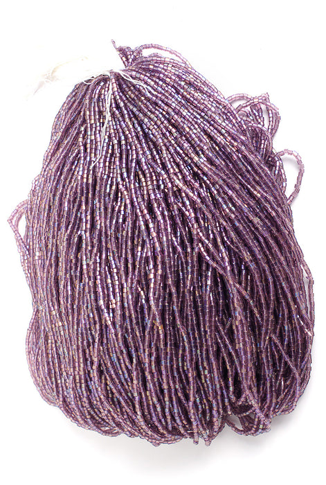 Czech Seed Beads 10/0 2-cut Transparent Aurora Borealis Strung