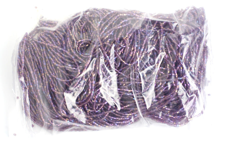 Czech Seed Beads 10/0 2-cut Transparent Aurora Borealis Strung