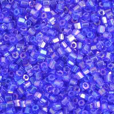 Czech Seed Beads 10/0 2-cut Transparent Aurora Borealis Strung