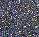 Czech Seed Beads 10/0 2-cut Transparent Aurora Borealis Strung