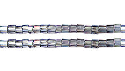 Czech Seed Beads 10/0 2-cut Transparent Aurora Borealis Strung