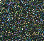 Czech Seed Beads 10/0 2-cut Transparent Aurora Borealis Strung