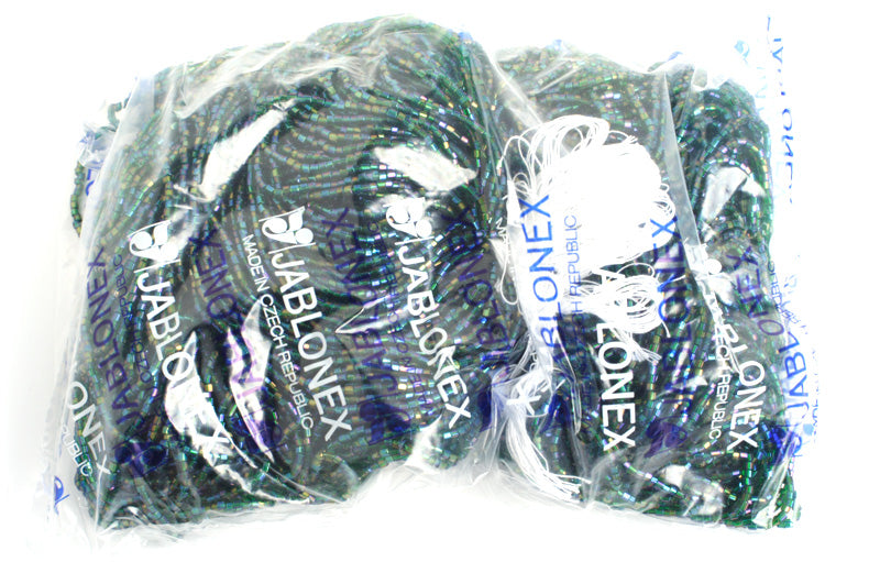 Czech Seed Beads 10/0 2-cut Transparent Aurora Borealis Strung