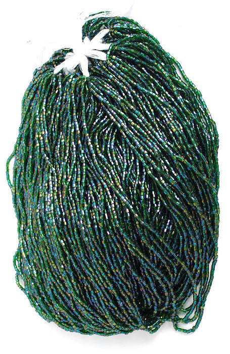 Czech Seed Beads 10/0 2-cut Transparent Aurora Borealis Strung