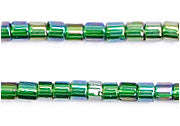Czech Seed Beads 10/0 2-cut Transparent Aurora Borealis Strung