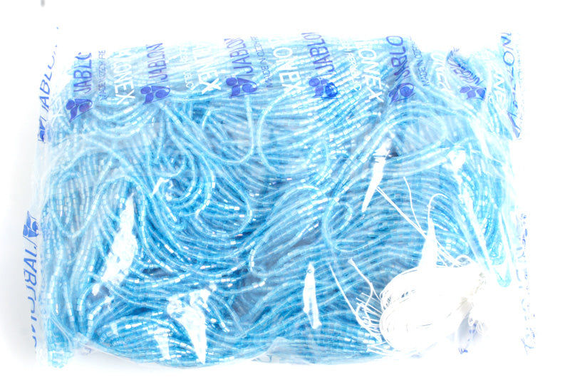 Czech Seed Beads 10/0 2-cut Transparent Aurora Borealis Strung