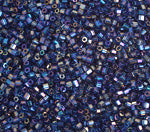 Czech Seed Beads 10/0 2-cut Transparent Aurora Borealis Strung