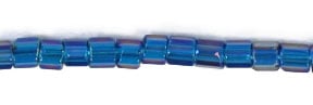 Czech Seed Beads 10/0 2-cut Transparent Aurora Borealis Strung
