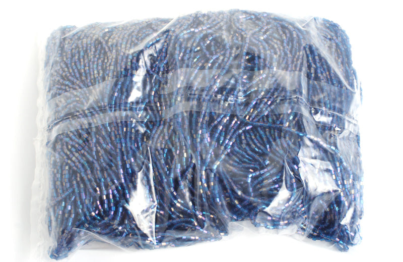 Czech Seed Beads 10/0 2-cut Transparent Aurora Borealis Strung