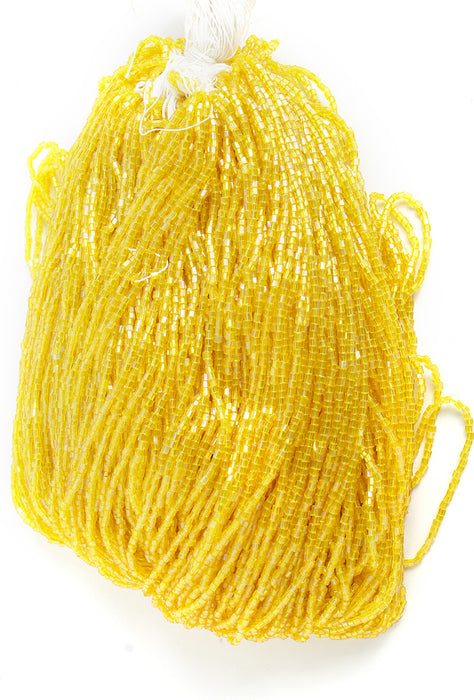 Czech Seed Beads 10/0 2-cut Transparent Aurora Borealis Strung