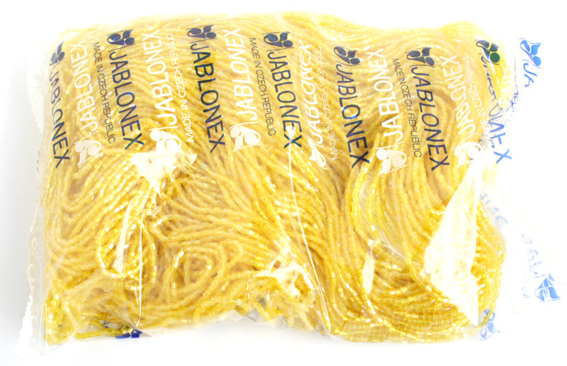 Czech Seed Beads 10/0 2-cut Transparent Aurora Borealis Strung